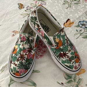 Vans Floral Slip On Sneakers Mens 5.5 Womens 7